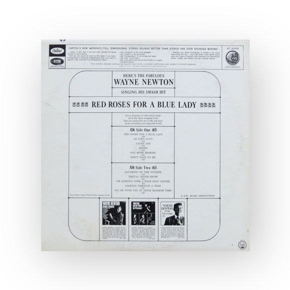 Vintage Vinyl: Wayne Newton 𖦹 Red Roses For A Blue Lady 𖦹
Capitol Records 𖦹 1965 - Picture 10 of 15